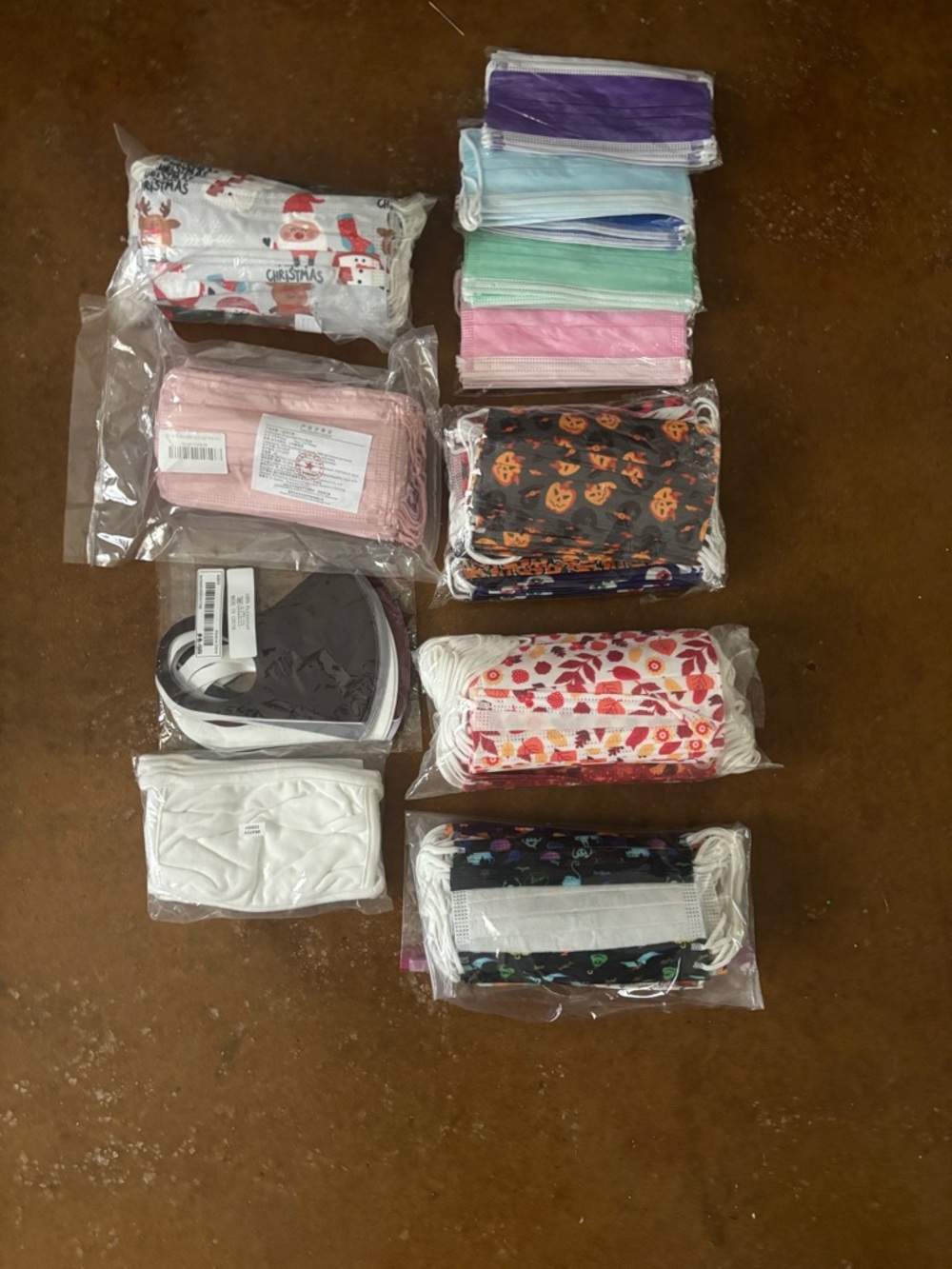 Over 100 Assorted Pack of Colorful Disposable & Printed Face Masks